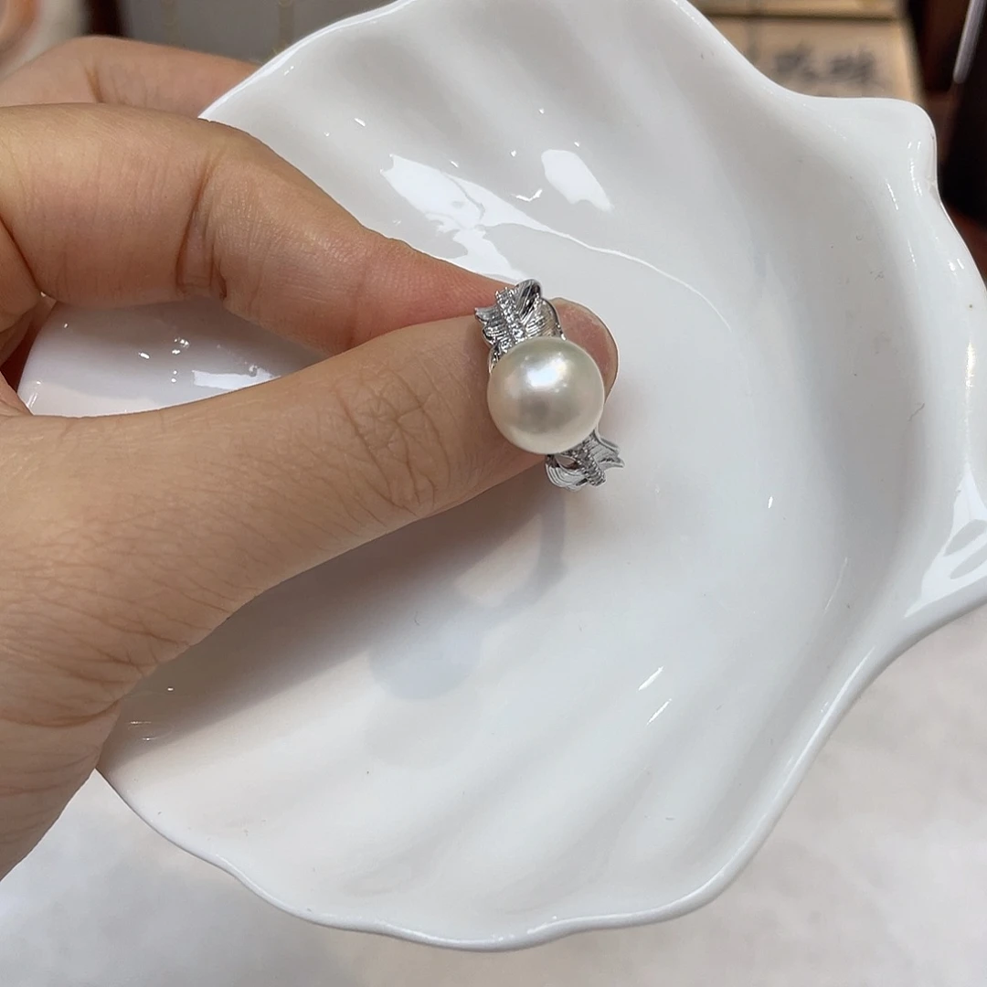 银S925镶嵌戒指海水珍珠