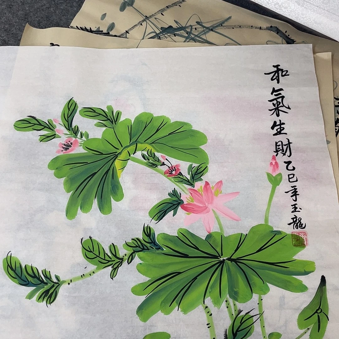 国画国画作品书法作品原稿50荷花
