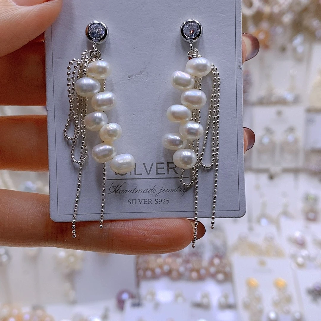 颈饰银S925镶嵌淡水珍珠