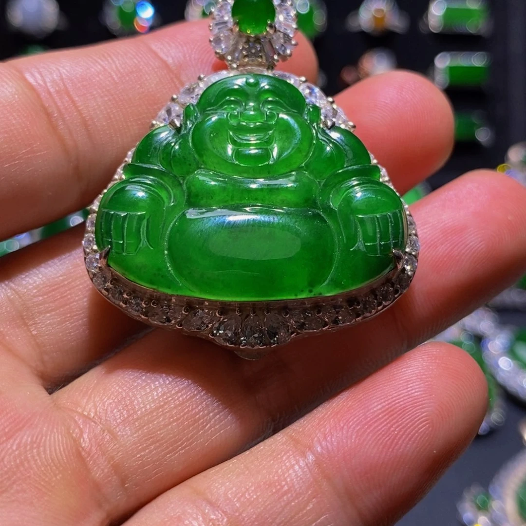 吊坠(不含链)银S925镶嵌翡翠24