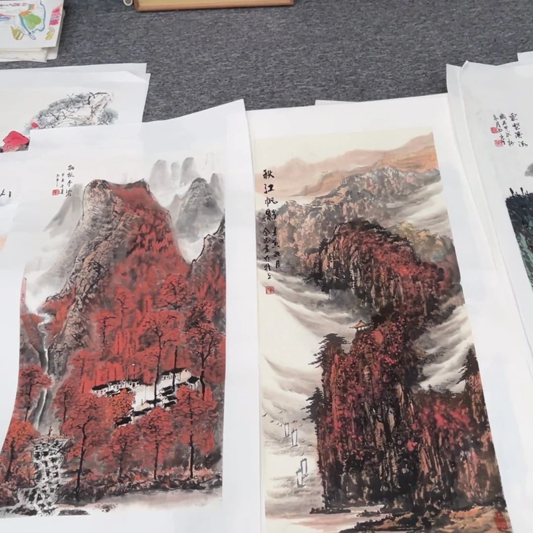 国画巴**社绘画绘画两张