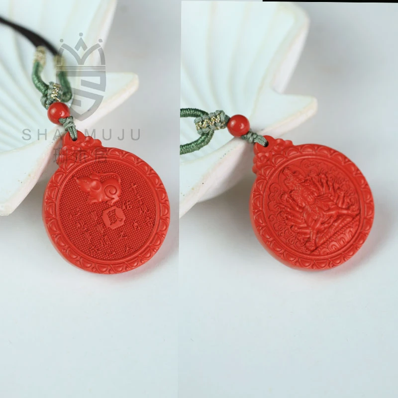 天然辰砂【珊木居】QT448JY 朱砂手编绳十二生肖守护吊坠