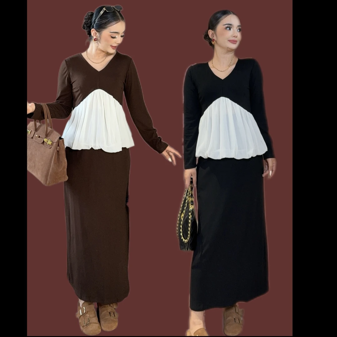 Rayhon2025年最新款套装气质时尚黑白撞色红色显瘦