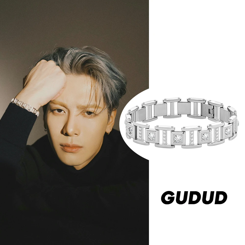 钛钢手链 王嘉尔同款手链男潮简约情侣定制镶钻高级感礼物送男友