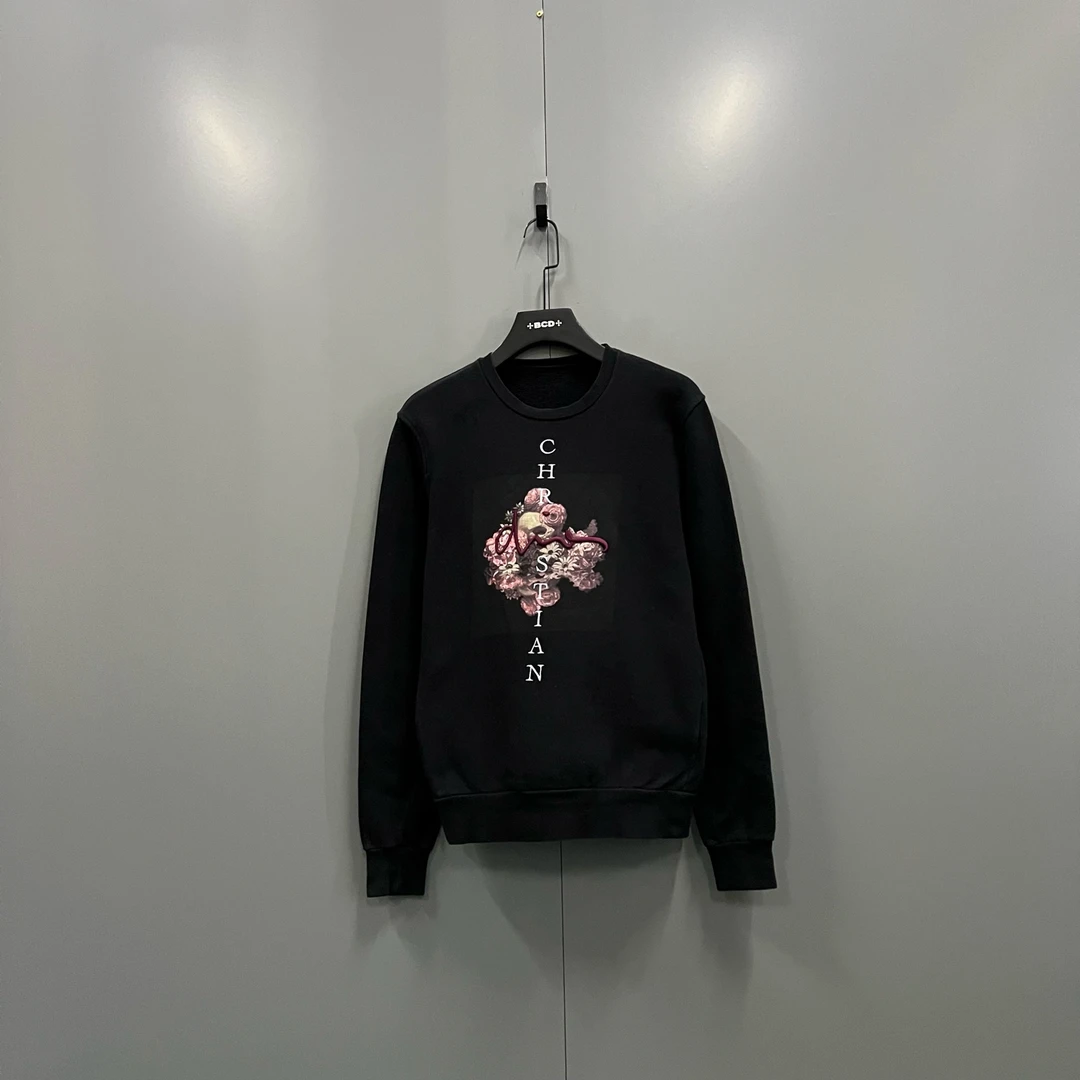 99新 DIOR/迪奥 jp123  玫瑰骷髅刺绣卫衣 XS码 609113