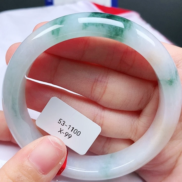 翡翠未镶嵌手镯天然缅甸a货翡翠54.5