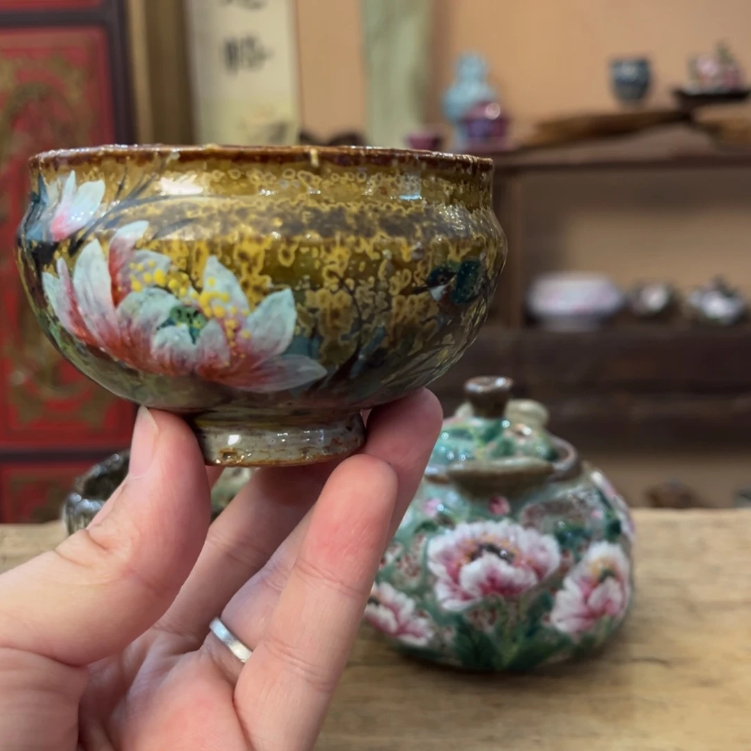 柴烧手工手绘陶瓷