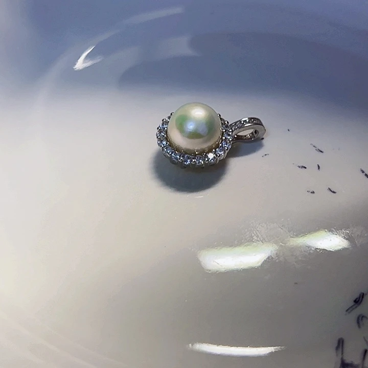 吊坠(不含链)银S925镶嵌淡水珍珠