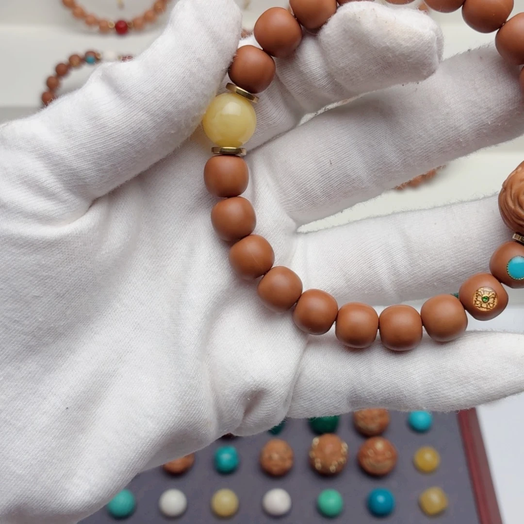 蛋***哥猴头核桃手串猴头菇凉快乐