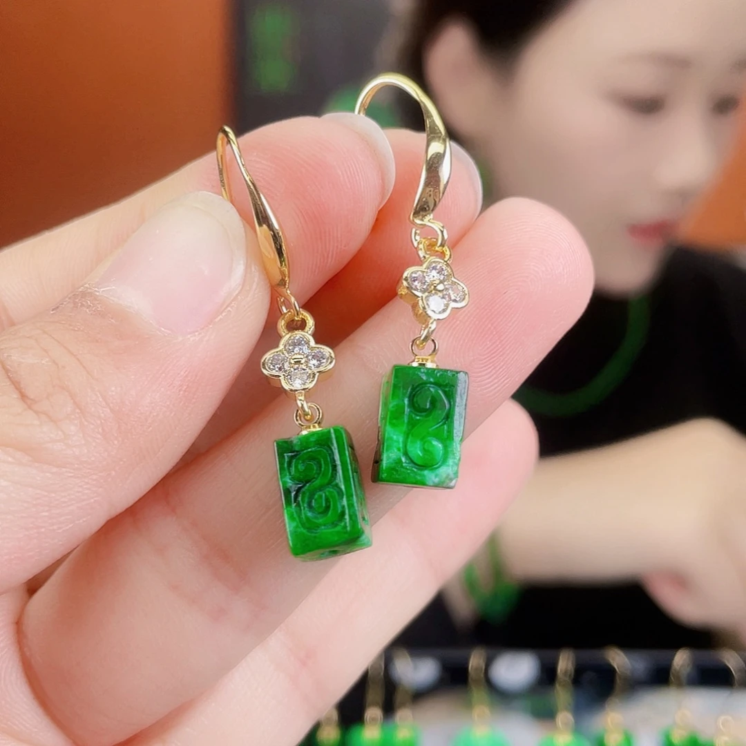 翡翠未镶嵌耳饰饰品