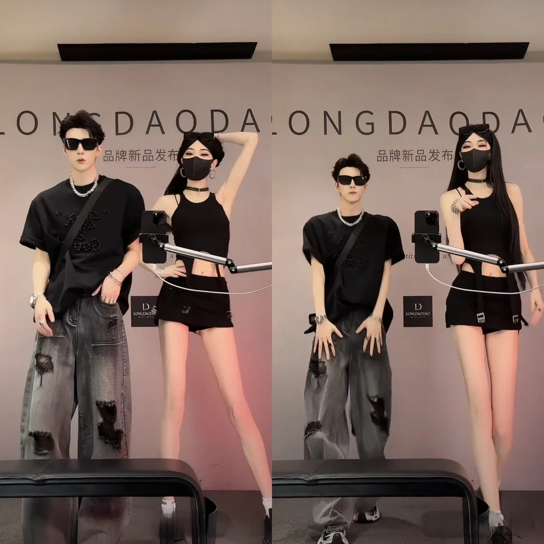 夏季新款潮流纯色高级感字母宽松百搭圆领短袖T恤时尚休闲气质