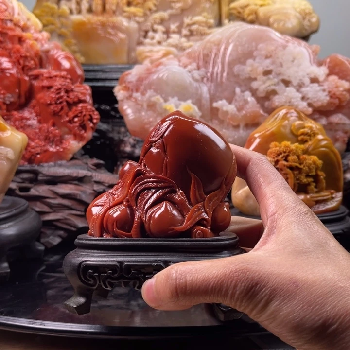 寿山石福寿双全摆件