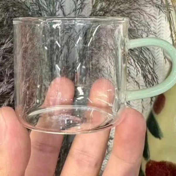 玻璃绿玉55耳把杯  功夫茶具 (6个装）   1991     （直播）
