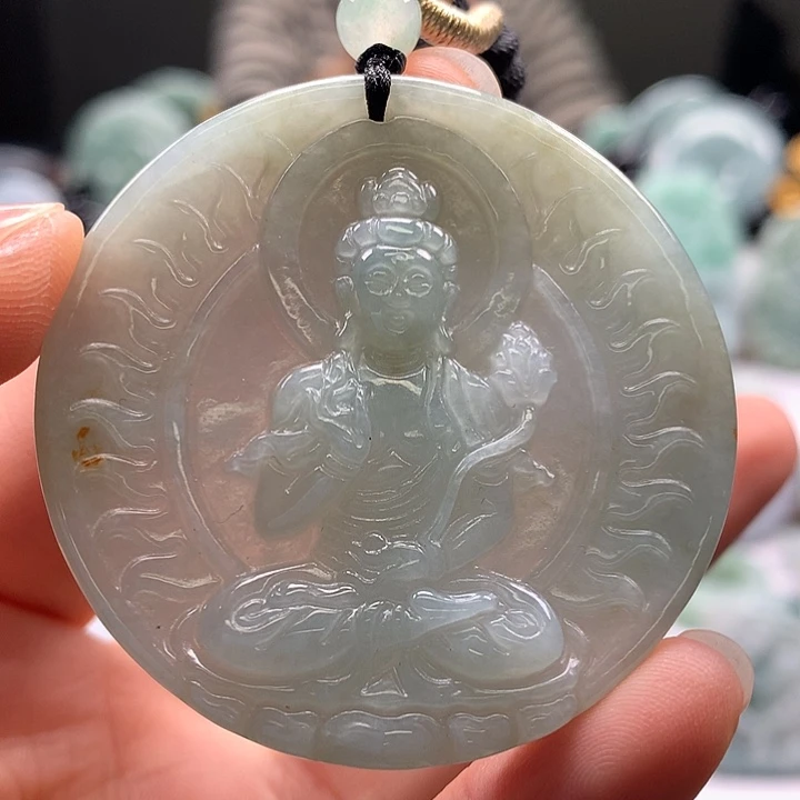 翡翠未镶嵌颈饰大势至菩萨福利
