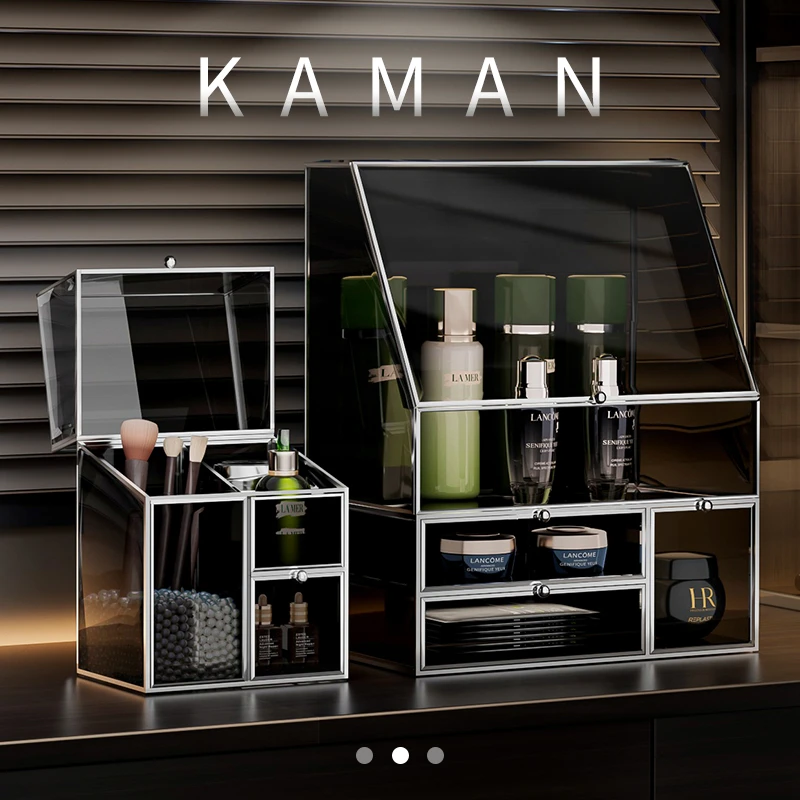 化妆品收纳盒桌面高级感梳妆台防尘口红盒护肤品置物架女神节礼物