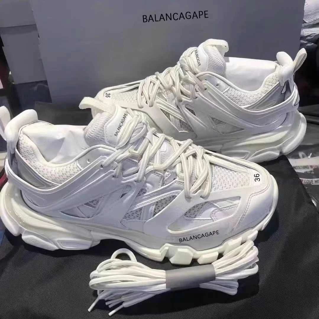 2025巴黎三代老爹鞋男女款走秀百搭白色鞋情侣休闲厚底运动男鞋潮