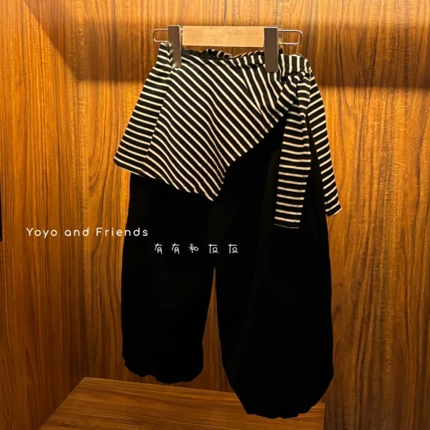 有有家·男女童高品质秋季新品韩系百搭幼儿园神裤条纹屁帘运动裤