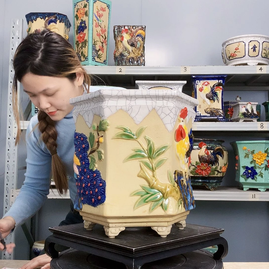 月**。实物拍摄湾盆石湾盆