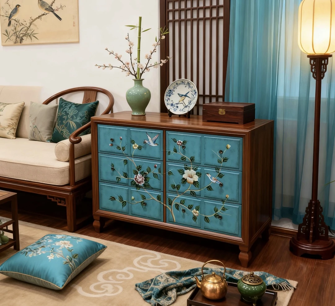 美式乡村收纳储物柜复古六斗柜120*41*90 150*40*90