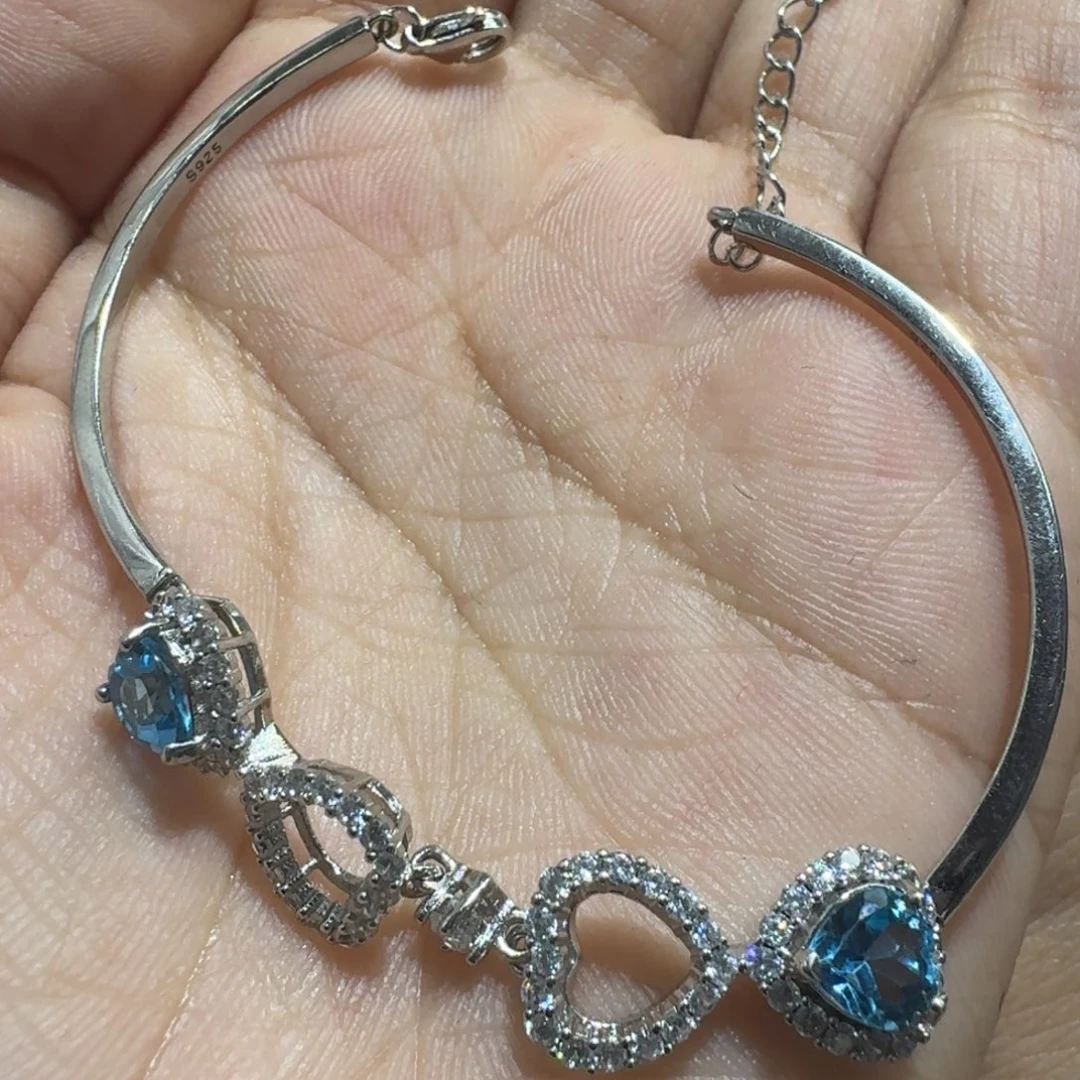 手链托帕石银S925镶嵌