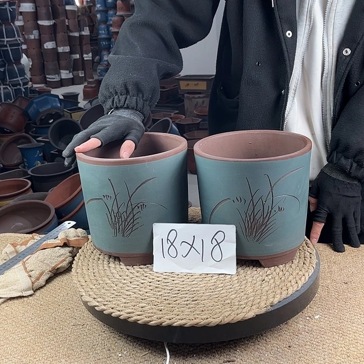 红陶紫砂花盆紫砂