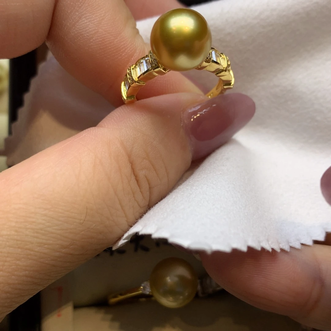 银S925镶嵌戒指海水珍珠