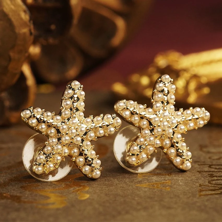 铜合金耳饰 【10231】耳钉海星简约气质复古精致小众优雅