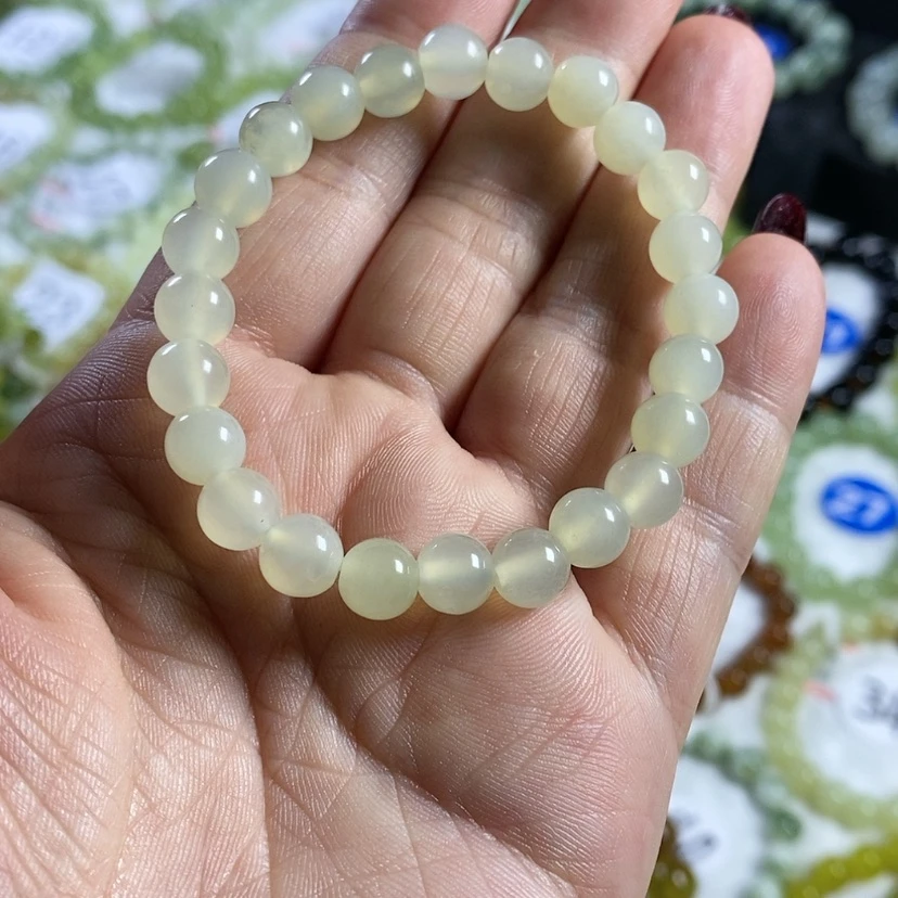 【闪购商品】蛇纹石玉手链未镶嵌爱****～卡8