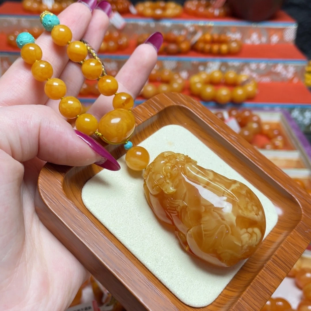 蜜蜡颈饰未镶嵌项链