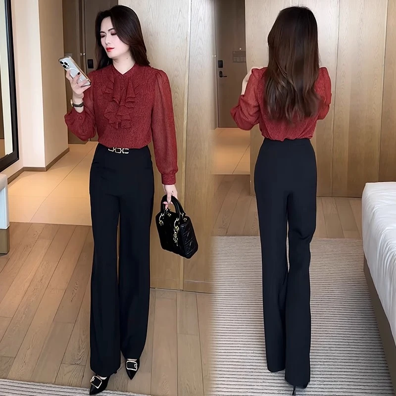 法式雪纺衬衫女2025春秋季新款时尚洋气显瘦长袖上衣百搭打底小衫