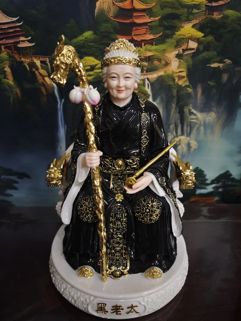 仿瓷龙椅款黑妈妈黑老太佛像工艺品