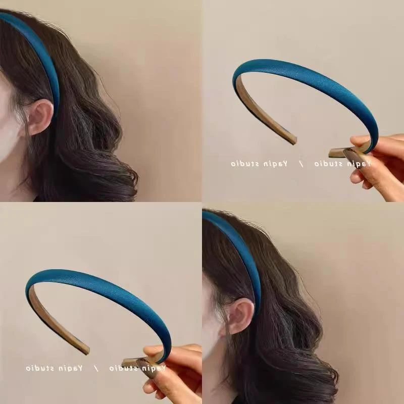 天青蓝色~缎面细款发箍2025新覆古法式仙气简约发夹头饰女2025款