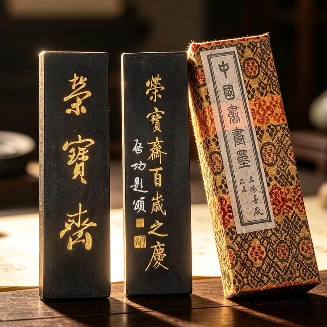 上海墨厂 荣宝斋定版墨 高端收藏用竹子版墨锭 书画创作徽墨