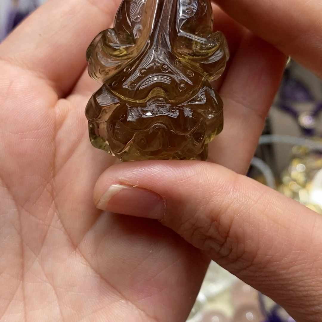 黄晶吊坠(赠链)未镶嵌黄水晶白菜吊坠