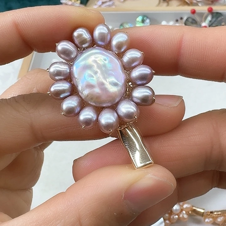 淡水珍珠发饰银S925镶嵌