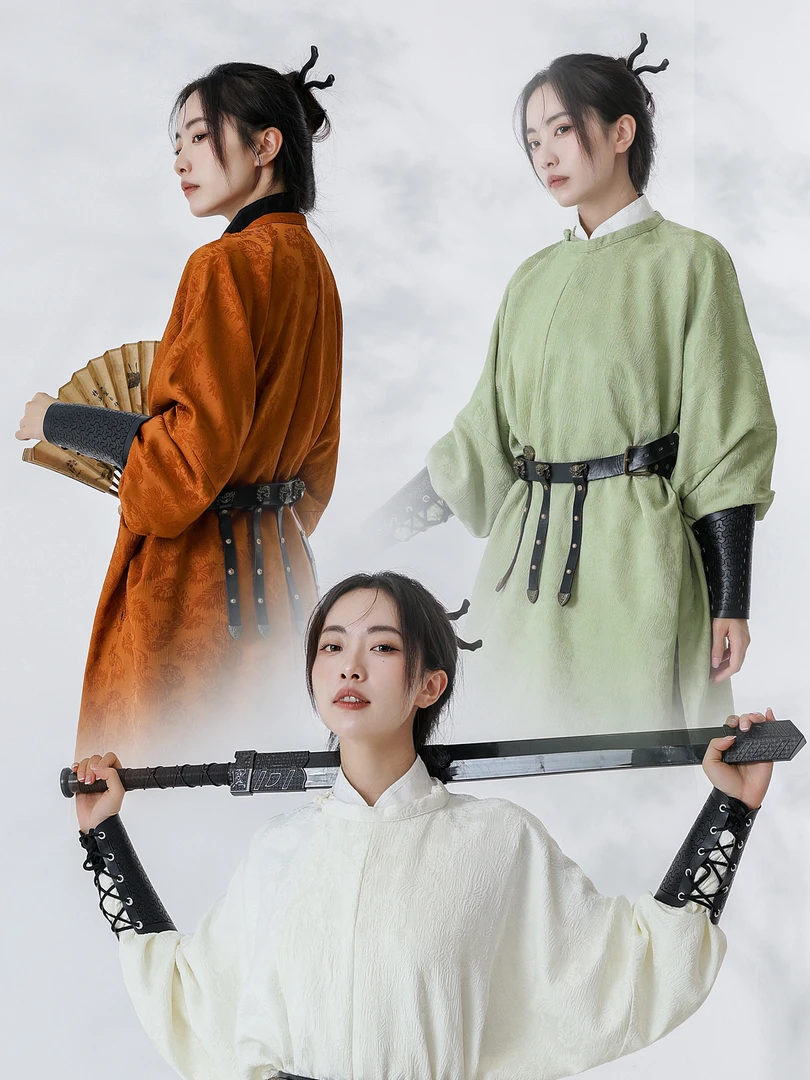 [桑叶圆领袍]袅鸣涧鸟家原创唐制汉服提花大放量复原缺胯袍男女