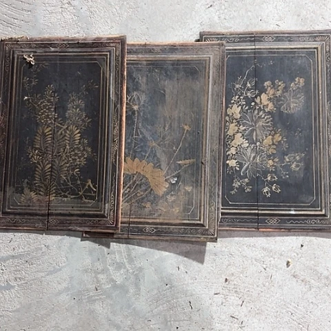 风车木（黑檀木）老木雕老人物花板