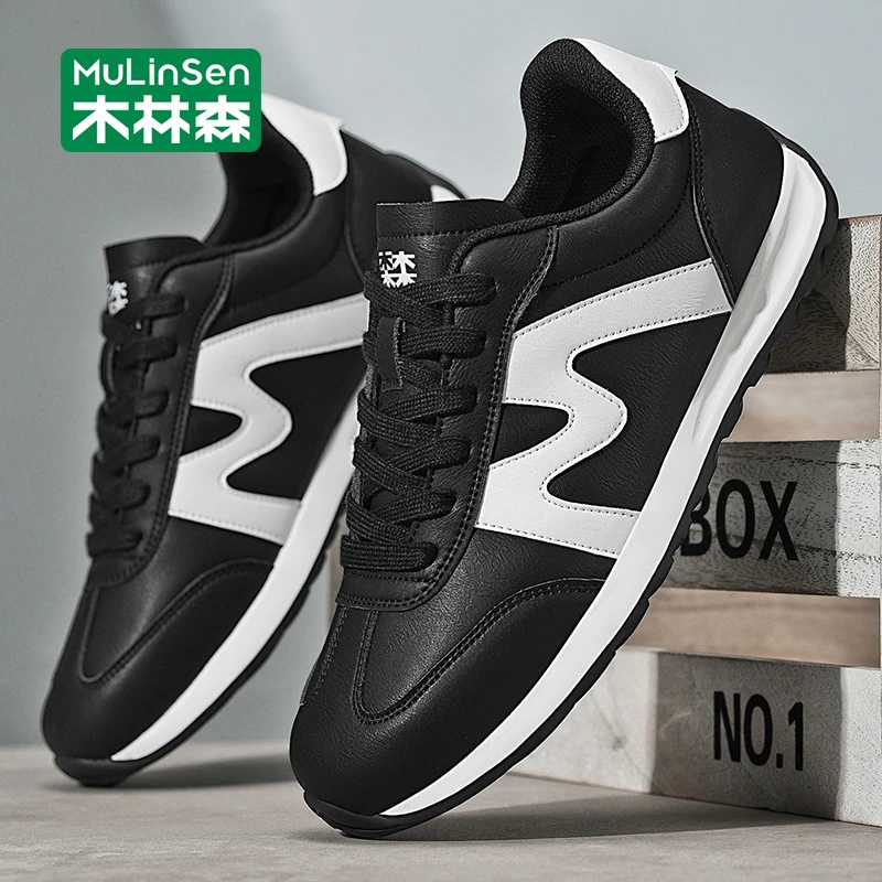 木林森跑步鞋男2025新款秋季潮流百搭百搭软底耐磨休闲运动潮鞋