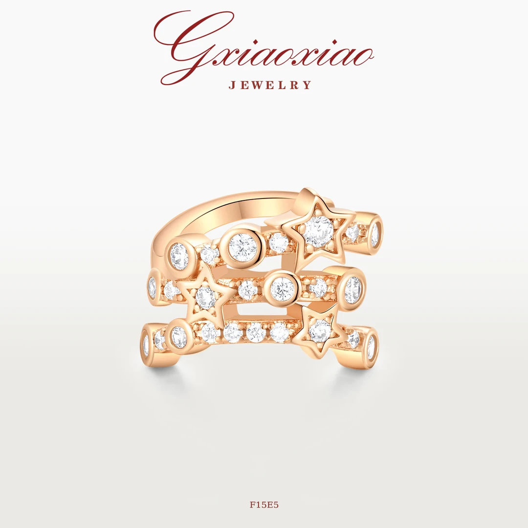 G XIAOXIAO 镀K金 法式轻奢气质高级星星耳夹 F15E5