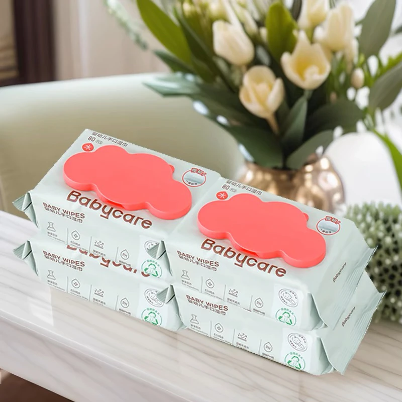新疆包邮婴幼儿湿巾手口80抽bbc宝宝湿巾新生儿加厚带盖湿纸巾