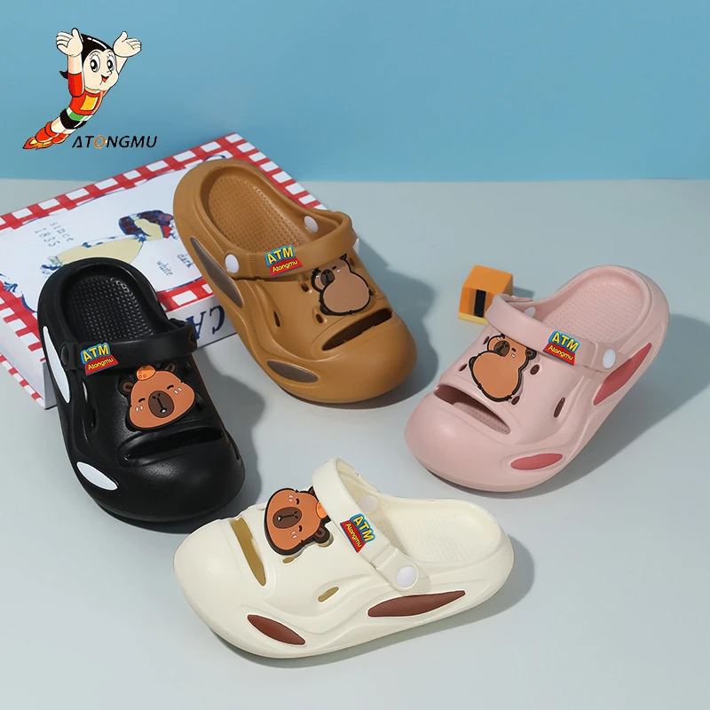 阿童木童鞋男童包头夏季拖鞋卡通女童休闲厚底防滑儿童儿童拖鞋