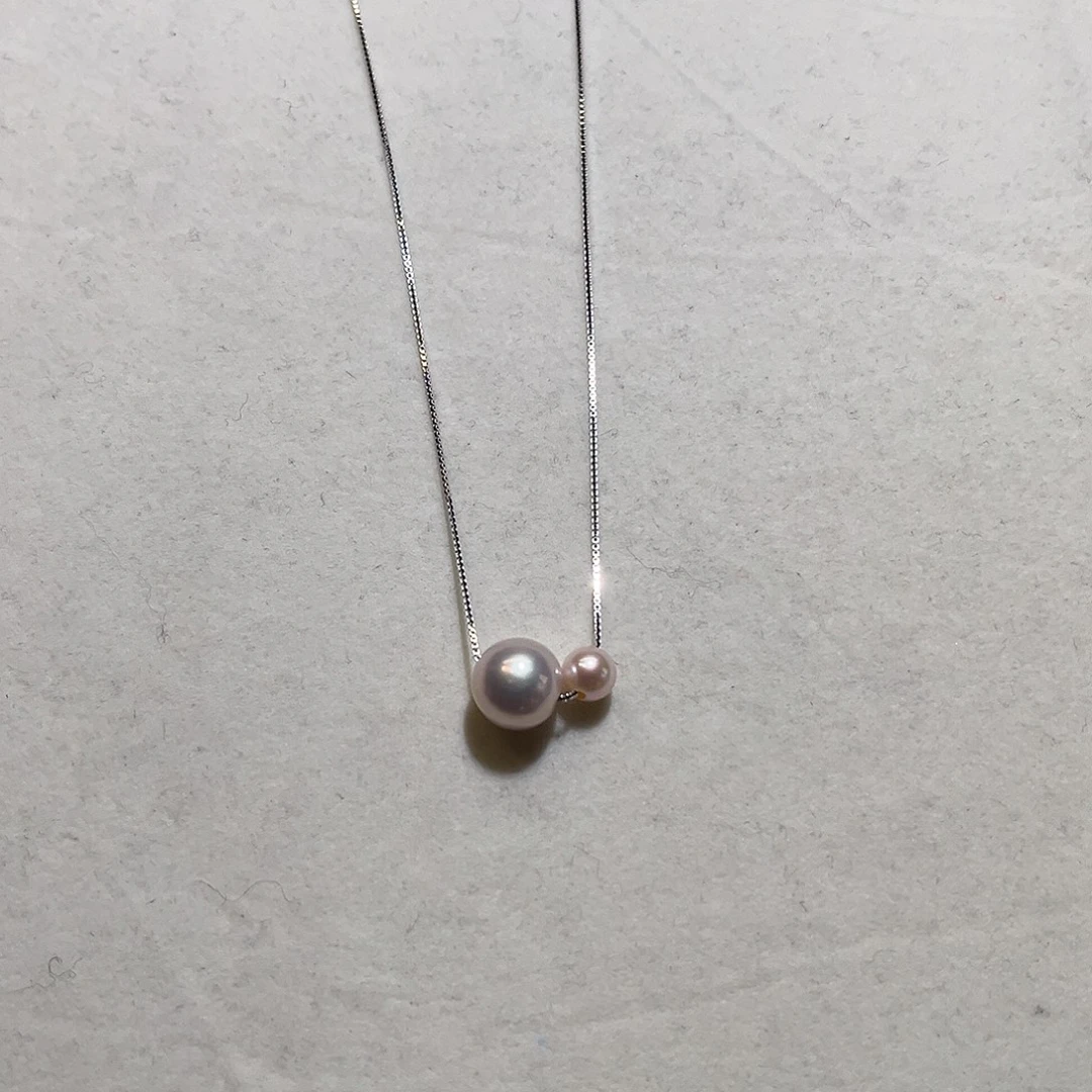 颈饰银S925镶嵌淡水珍珠