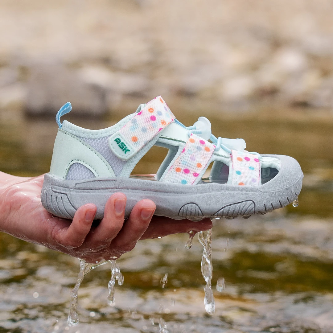ASK JUNIOR运动凉鞋2025年新款夏季儿童包头凉鞋女童沙滩鞋溯溪鞋