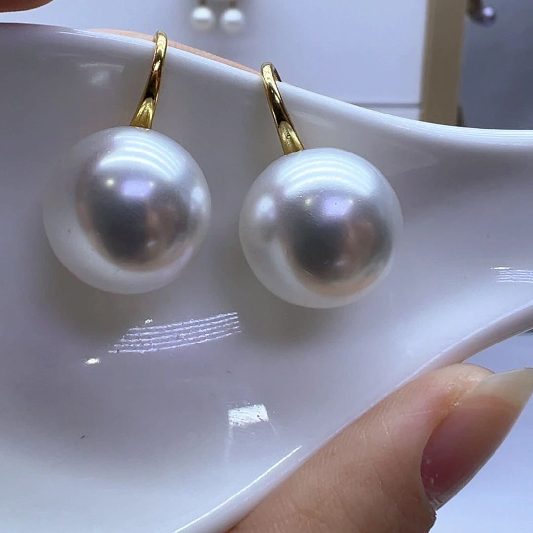 银S925镶嵌淡水珍珠耳饰