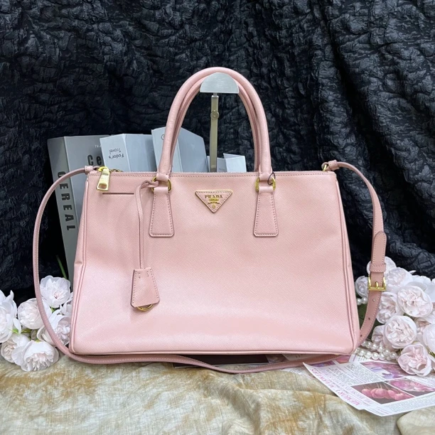 95新 Prada/普拉达 粉色杀手包手提包斜挎包