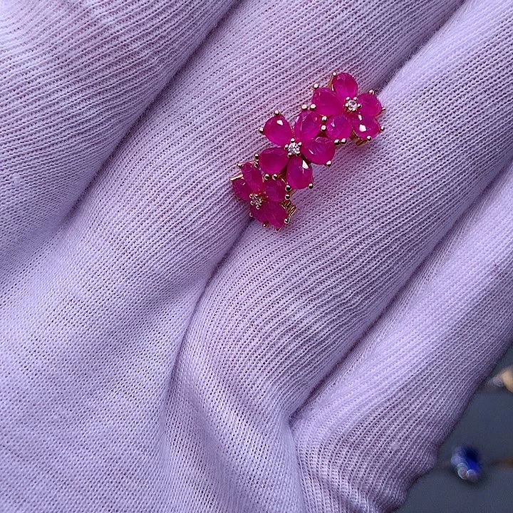 戒指红宝石银S925镶嵌