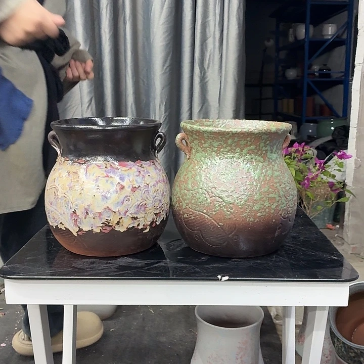 17×21 -粗陶花盆有孔-买买买