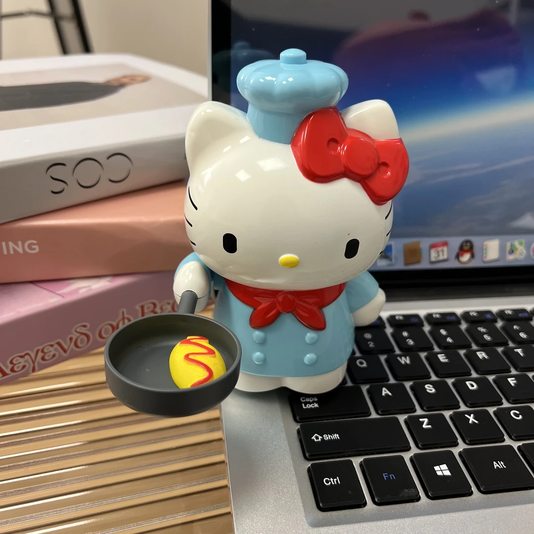 【百变】厨师哈喽猫玩具按压颠锅煎蛋公仔玩偶创意可爱摆件送女朋友