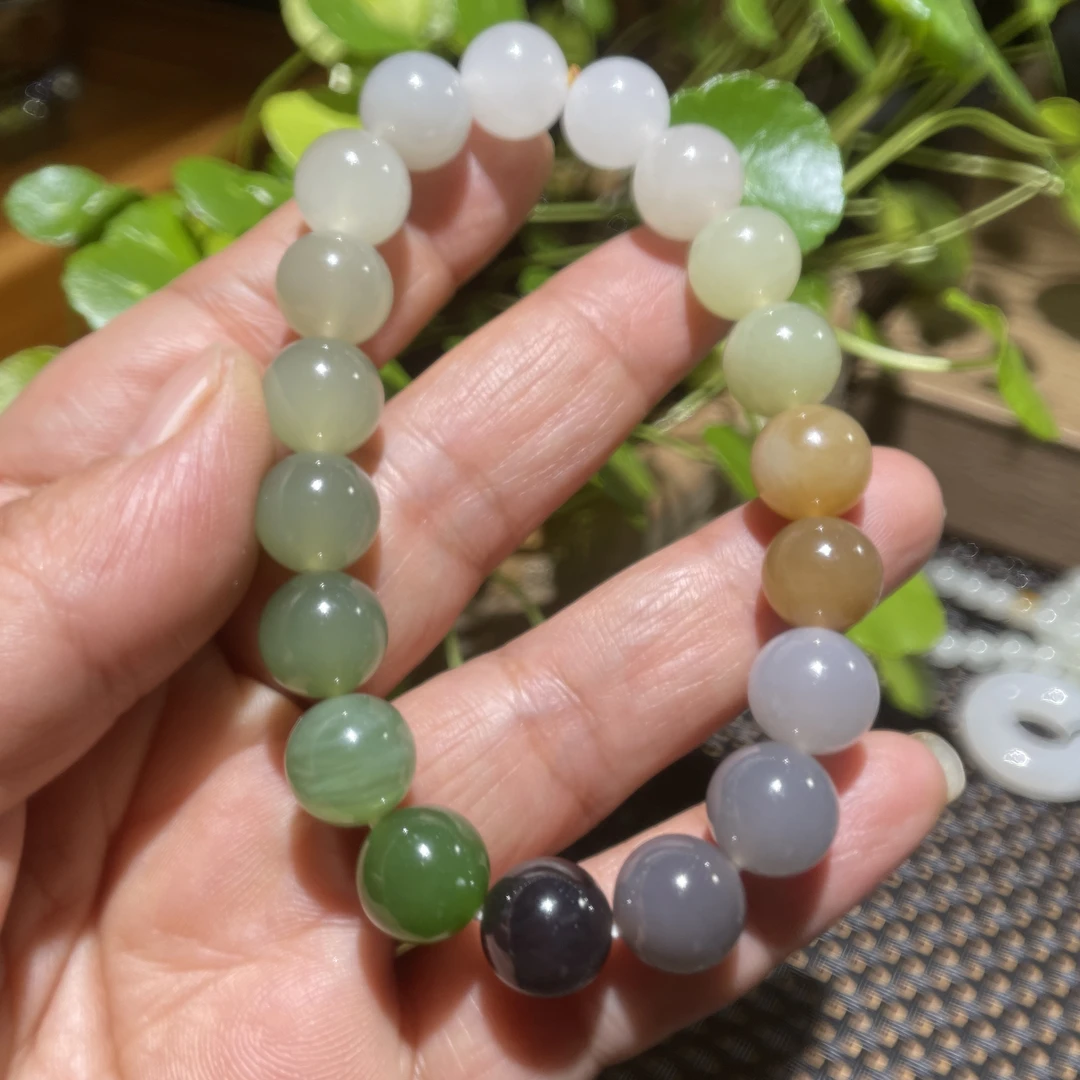 新疆和田玉白玉手链29.3克直径10毫米