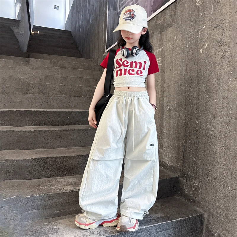 女童短袖套装夏2025新款女孩大童网红炸街夏装工装裤潮酷穿搭夏日